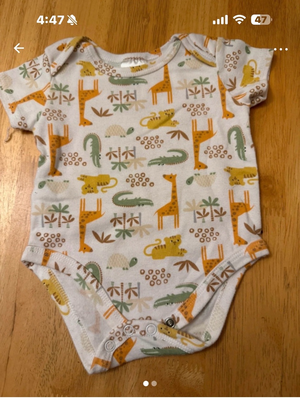Little beginings 0-3 mo Baby One-Piece Bodysuit with  Safari Print